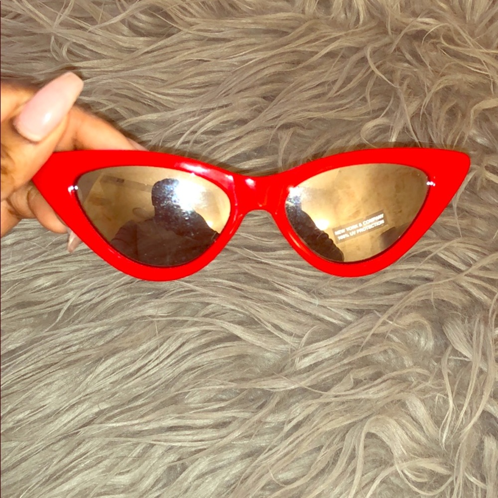 Red cat eye sunglasses